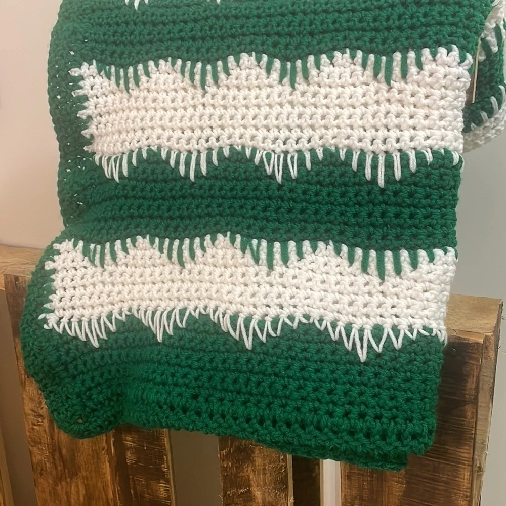 Handmade crochet throw